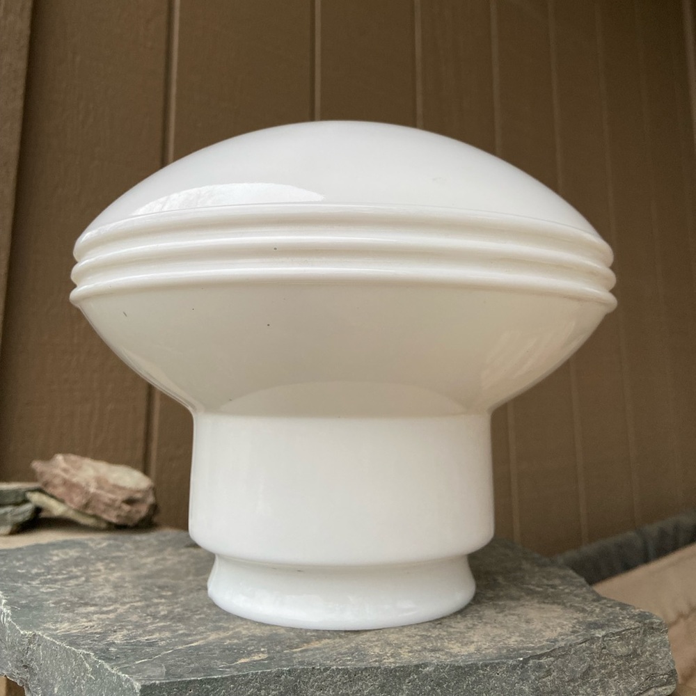 COPY - Vintage UFO milk glass lamp shade / pendant